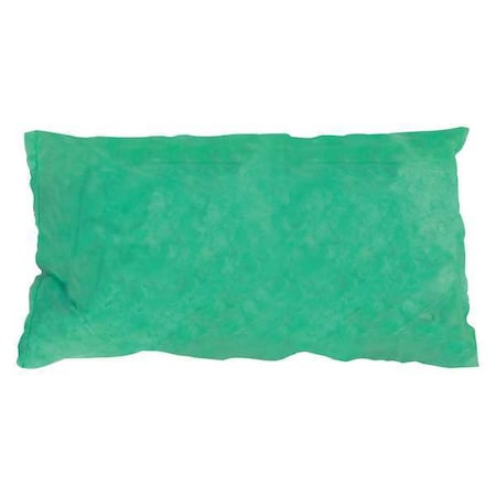 Sorbent Pillow, 8 gal, 8 1/2 in x 17 in, Harsh Chemicals, Green, 5 PK MPN:35ZR19