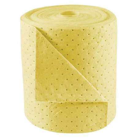 Sorbent Roll, 17 gal, 15 in x 150 ft, Harsh Chemicals, Yellow, Polypropylene MPN:35ZR33