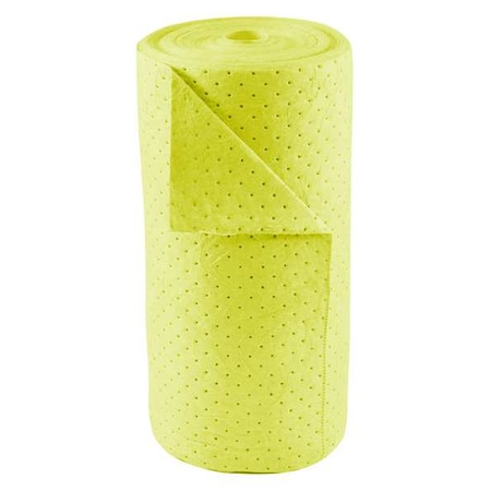 Sorbent Roll, 40 gal, 30 in x 150 ft, Harsh Chemicals, Yellow, Polypropylene MPN:35ZR34