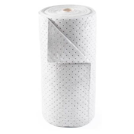 Sorbent Roll, 50 gal, 30 in x 300 ft, Harsh Chemicals, White, Polypropylene MPN:35ZR44