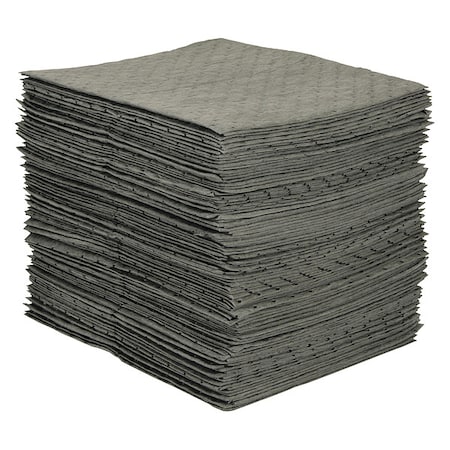 Sorbent Pad, 20 gal, 15 in x 19 in, Universal, Gray, Polypropylene MPN:436M74