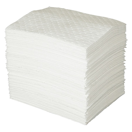 Sorbent Pad, 26 gal, 15 in x 19 in, Universal, White, 100 PK MPN:436M85