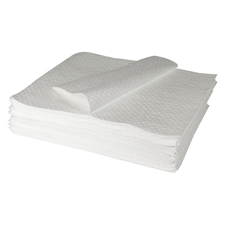 Sorbent Pad, 41 gal, 30 in x 30 in, Oil, White, 50 PK MPN:436M88