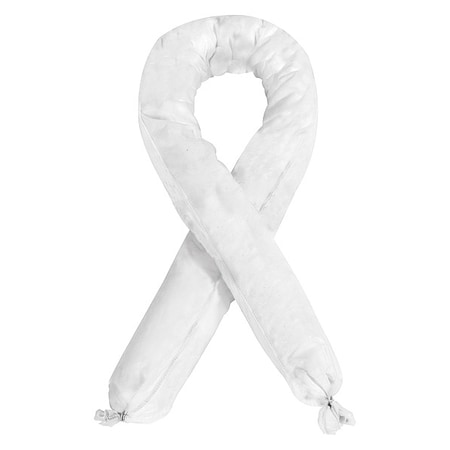Sorbent Sock, 28 gal, 3 in x 48 in, Oil, White, 40 PK MPN:436M89