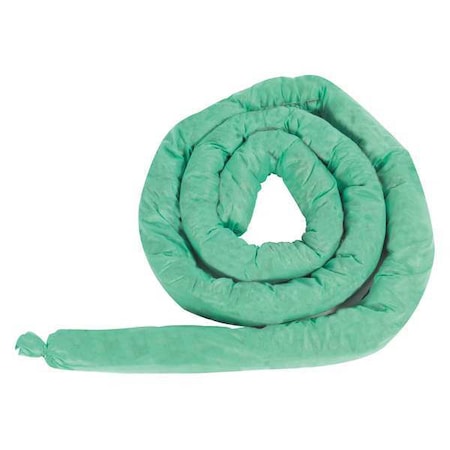 Absorbent Sock, Green, 10 gal., 10 ft., PK4 MPN:35ZR53