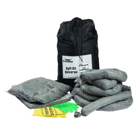 Spill Kit, 9 gal Volume Absorbed per Kit, 10 gal Capacity, Bag, Black MPN:35ZR67