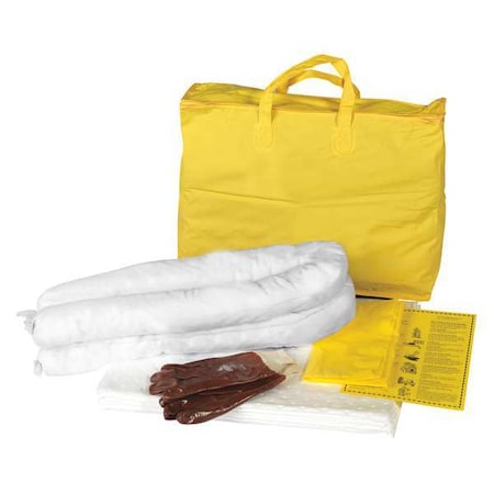 Spill Kit, 5 gal Volume Absorbed per Kit, 5 gal Capacity, Bag, Yellow MPN:35ZR98