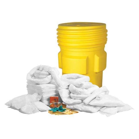Spill Kit, 55 gal Volume Absorbed per Kit, 65 gal Capacity, Drum MPN:35ZT02