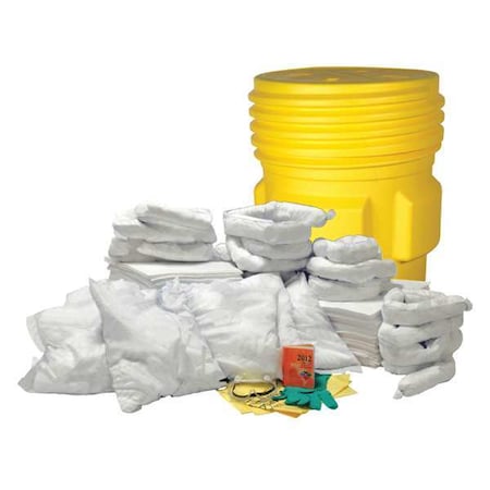 Spill Kit, 67 gal Volume Absorbed per Kit, 95 gal Capacity, Drum MPN:35ZT04