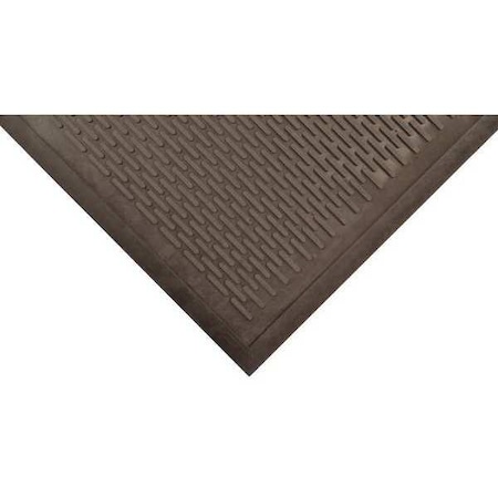 Entrance Mat, Rubber, 1/4 in Thick, Black, 4 ft W x 6 ft L MPN:39R807