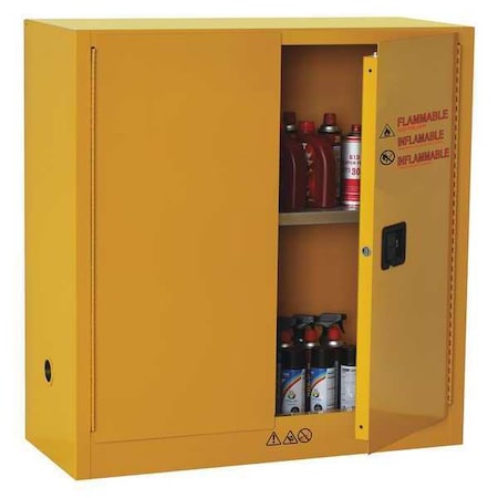 Hazardous Material Storage Cabinet, 30 gal, 1 Shelves, Steel, 43 in W x 45 1/2 in H x 18 in D MPN:42X499