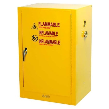 Hazardous Material Storage Cabinet, 12 gal, 1 Shelves, Steel, 23 in W x 36 1/2 in H x 18 in D MPN:42X503
