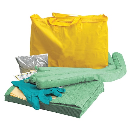 Spill Kit, 5 gal Volume Absorbed per Kit, 5 gal Capacity, Bag, Yellow, 5 MPN:436M94