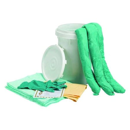 Spill Kit, 9 gal Volume Absorbed per Kit, 6 1/2 gal Capacity, Bucket, White, 16 MPN:436M96