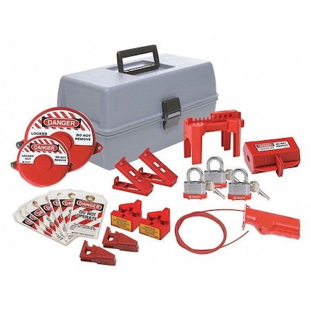 Portable Lockout Kit, Gray, 7-1/2