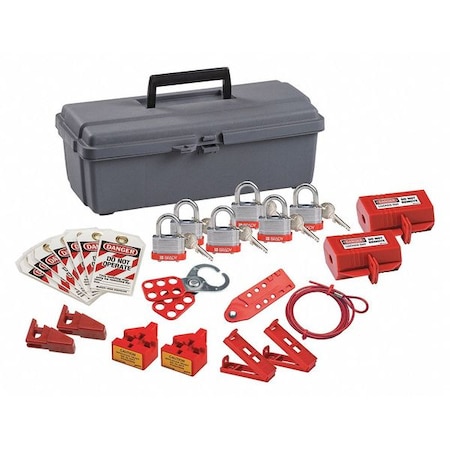 Portable Lockout Kit, Gray, 7-1/2