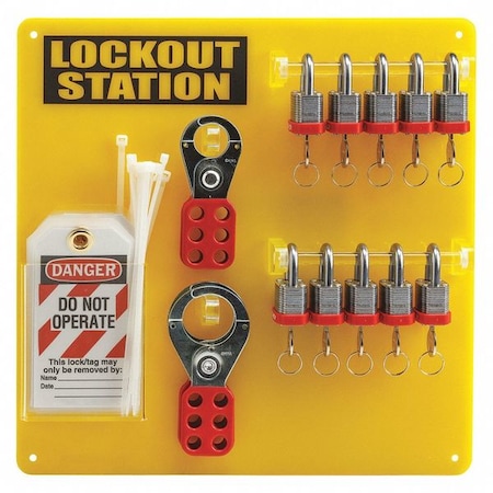 Padlock Station, Black/Yellow, 13-1/2