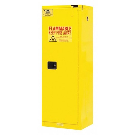 Hazardous Material Storage Cabinet, 22 gal, 2 Shelves, Steel, 23 1/2 in W x 66 1/2 in H x Yellow MPN:45AE81