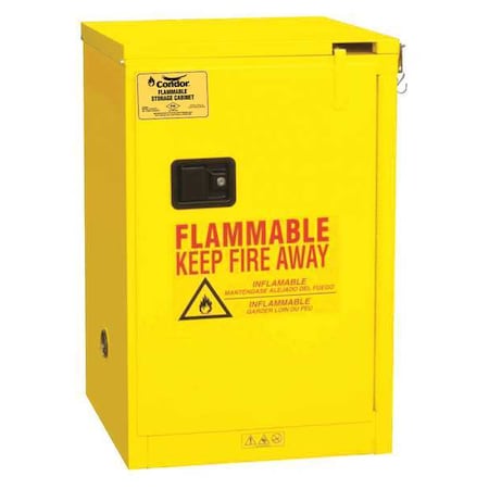 Hazardous Material Storage Cabinet, 4 gal, 1 Shelves, Steel, 17 1/2 in W x 23 1/2 in H x Yellow MPN:1004S-50-GRAINGER