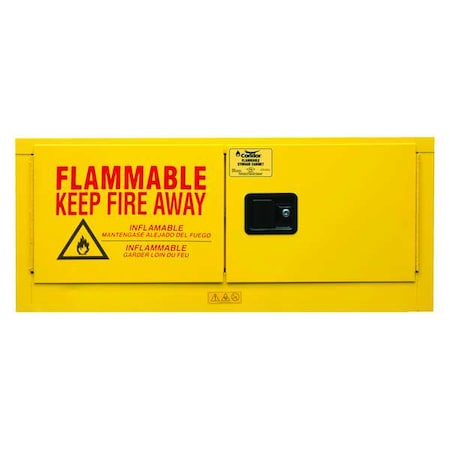 Hazardous Material Storage Cabinet, 12 gal, 1 Shelves, Steel, 43 1/4 in W x 18 1/4 in H x Yellow MPN:45AE84
