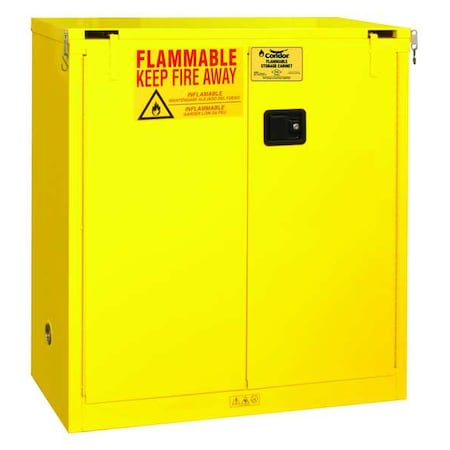 Hazardous Material Storage Cabinet, 30 gal, 1 Shelves, Steel, 43 in W x 45 1/2 in H x 18 in D MPN:45AE86