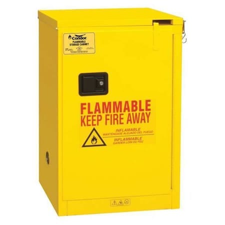 Hazardous Material Storage Cabinet, 12 gal, 1 Shelves, Steel, 23 in W x 36 1/2 in H x 18 in D MPN:45AE87