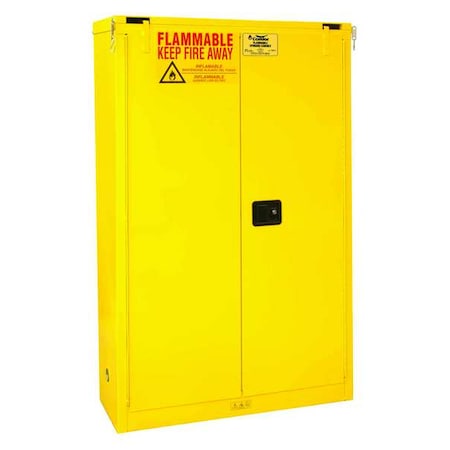 Hazardous Material Storage Cabinet, 45 gal, 2 Shelves, Steel, 43 in W x 66 1/2 in H x 18 in D MPN:1045S-50-GRAINGER