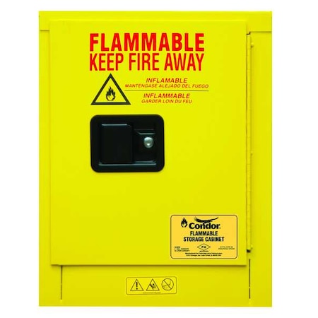 Hazardous Material Storage Cabinet, 4 gal, 1 Shelves, Steel, 17 1/2 in W x 23 1/2 in H x Yellow MPN:1004M-50-GRAINGER