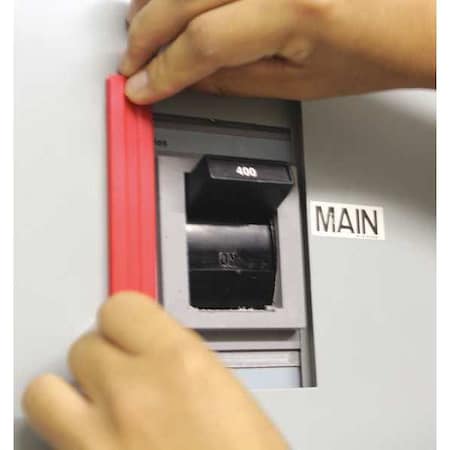 Circuit Breaker Lockout, Rail, 1/4 inH, Red MPN:48KV15
