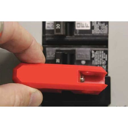 Circuit Breaker Lockout, 3/4 in. H, Red MPN:48KV26