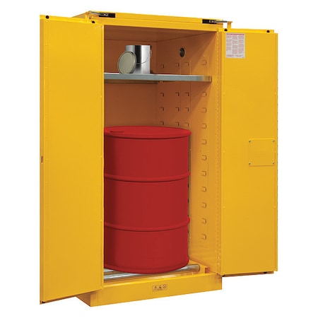 HazmatStorageCabinet, Yellow, Steel MPN:491M75