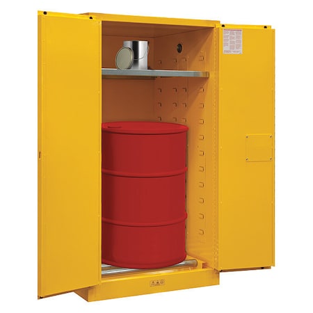 HazmatStorageCabinet, Yellow, Steel MPN:491M76
