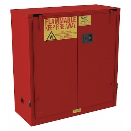 Flammable Safety Storage Cabinet, Recessed Pull Handle, Red, 1 Shelves MPN:1030S-17-GRAINGER