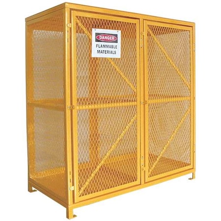 Cylinder Storage Cabinet, Yellow, Steel MPN:5CHL3