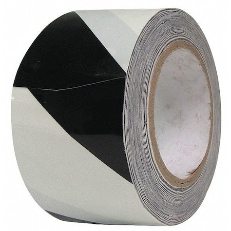 Safety Warning Tape Vinyl White/Black, 2