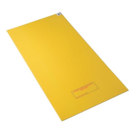 Disposable Tacky Mat, Polyethylene, 1.5 mil Thick, 36 in W x 60 in L, Yellow, 30, 4 PK MPN:6GRD7