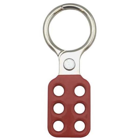 Lockout Hasp, Red, Aluminum, 6 Max. No. of Padlocks, 3/8 in Max. Shackle Dia. MPN:7546