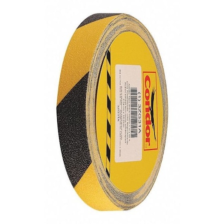 Anti-Slip Tape Polyester 60 Grit Size, Black/Yellow, 1