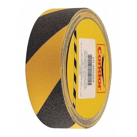 Anti-Slip Tape Polyester 60 Grit Size, Black/Yellow, 2