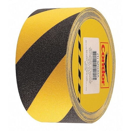 Anti-Slip Tape Polyester 60 Grit Size, Black/Yellow, 3