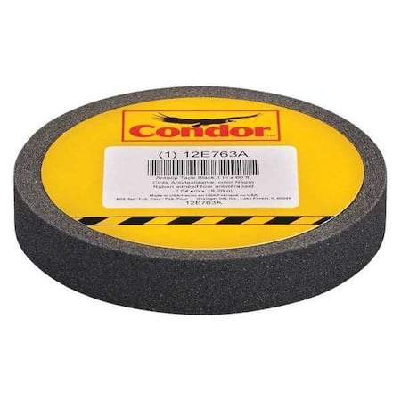 Anti-Slip Tape Silicone Carbide 80 Grit Size, Black, 1