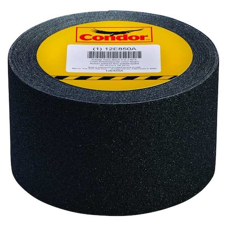 Anti-Slip Tape Silicone Carbide 80 Grit Size, Black, 4