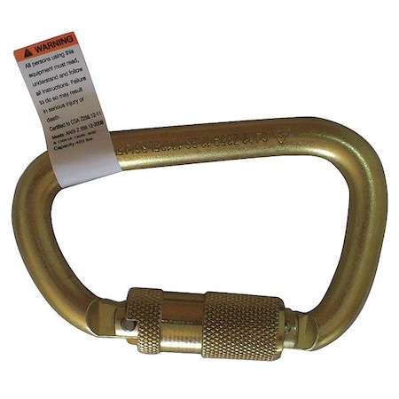 Carabiner, Auto-Lock, Oval, 4 1/16 in Length, 3/4