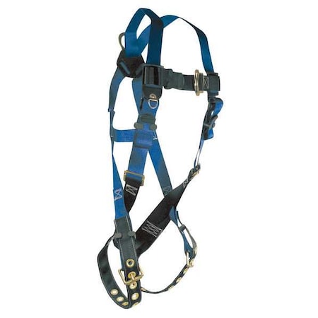Condor Full Body Harness, Universal (S/M/L), 425 lb., Mating Chest/ Tongue Leg Straps, Back D-Ring MPN:19F378