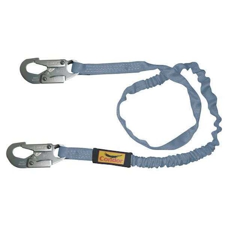 Shock Absorbing Lanyard, 6 ft. Length, Snap Hook, Steel, 1 Leg(s), 310 lb. Weight Capacity MPN:19F382