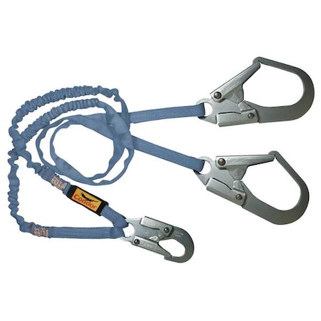 Shock Absorbing Lanyard, 6 ft. Length, Snap Hook, Steel, 2 Leg(s), 310 lb. Weight Capacity MPN:19F384