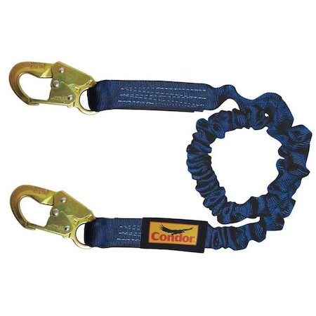Shock-Absorbing Lanyard, Adjustable, Tubular Webbing, Steel Snap Hook, 310 lb. Capacity MPN:19F385