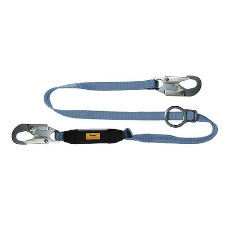 Shock Absorbing Lanyard, 6 ft. Length, Snap Hook, Steel, 1 Leg(s), 310 lb. Weight Capacity MPN:19F388