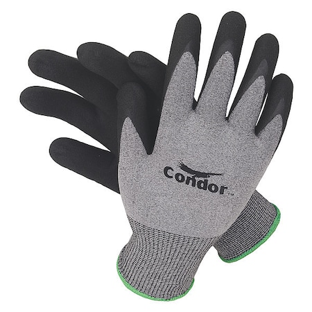 Coated Gloves, Nitrile, Foam, Palm, 4 Abrasion Level, Gray/Black, XL (10) 1 PR MPN:19K978