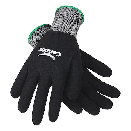 Coated Gloves, Nitrile, Foam, Full, 4 Abrasion Level, Black, XS (6) 1 PR MPN:19K979